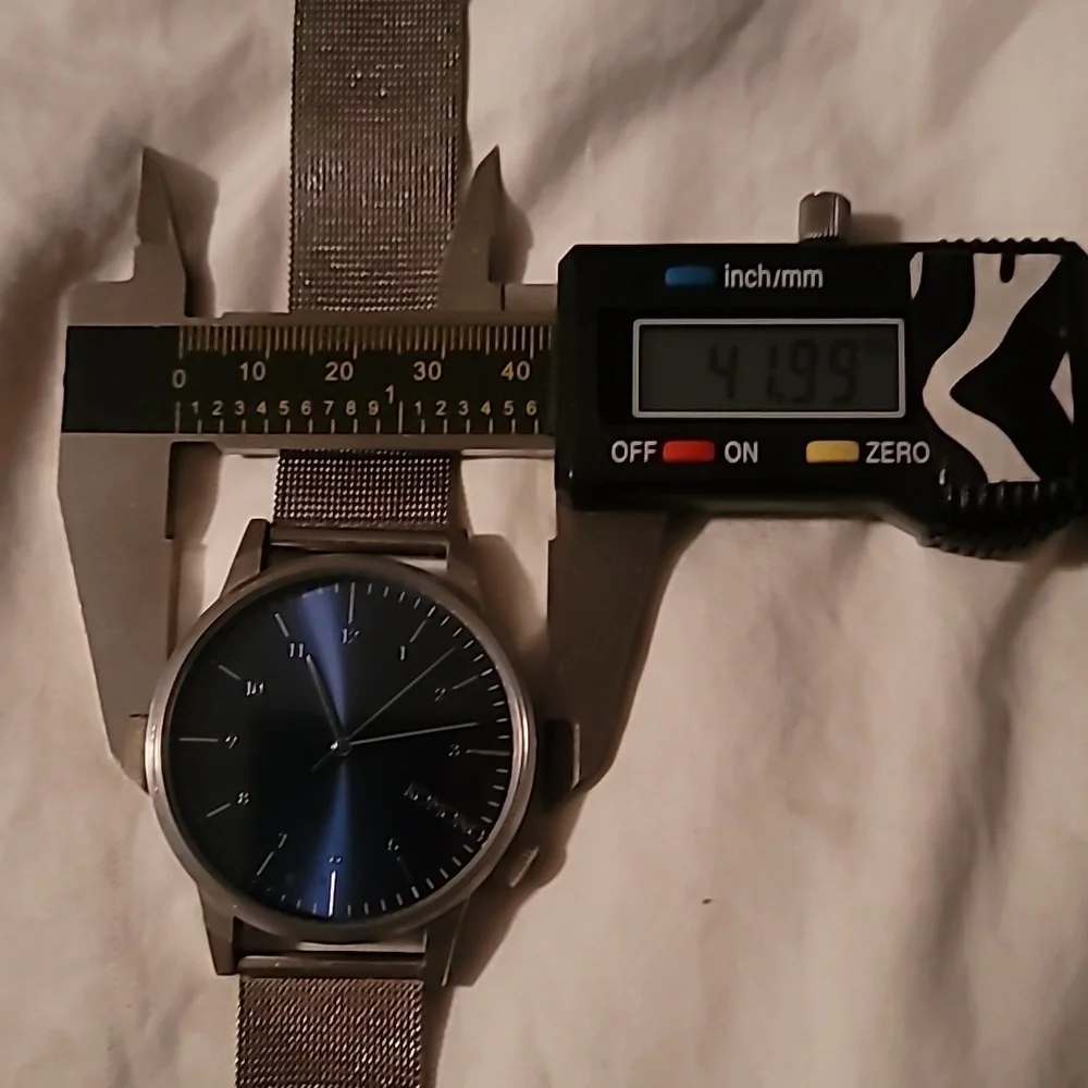 Komono The Winston Royale Mens Minimalist Watch Cobalt Blue Face Mesh Band‎